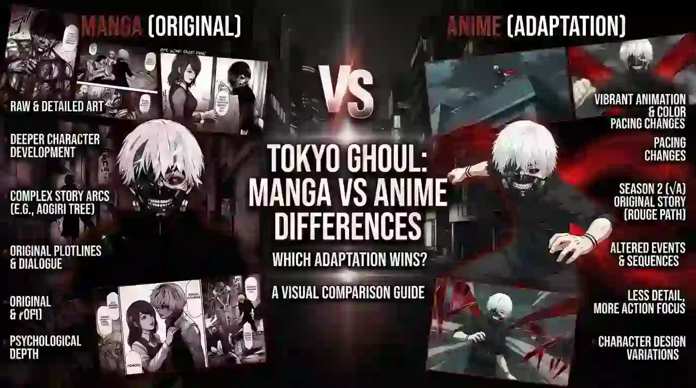 tokyo ghoul manga vs anime differences